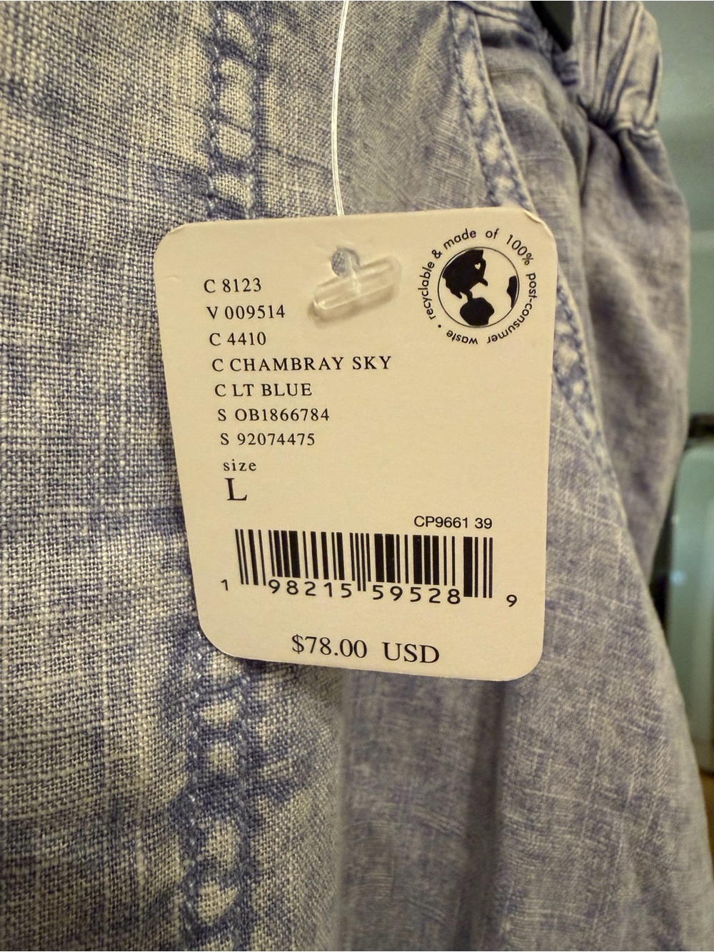 NWT Free People High-Road Pull On Barrel Pant in Chambray Sky Sold Out Online - Picture 4 of 4